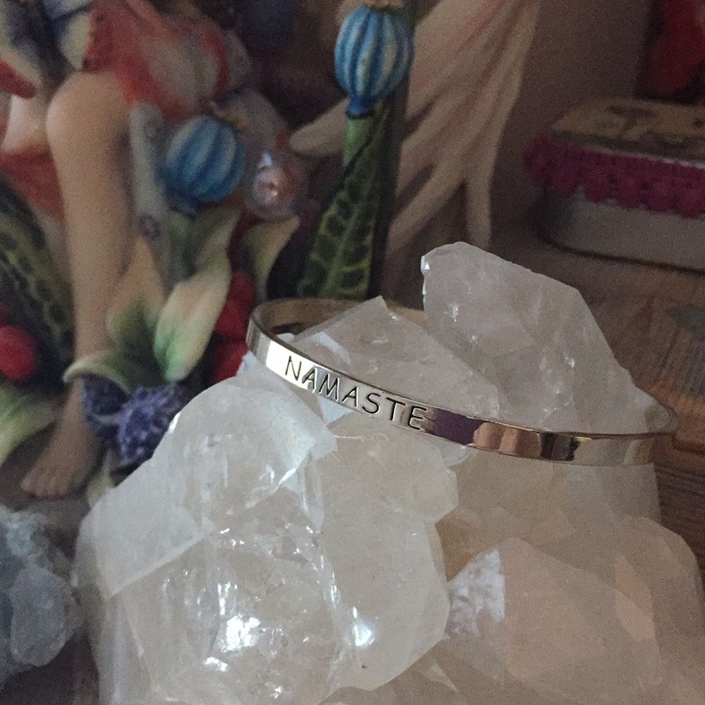 Silver Plated Namaste Cuff